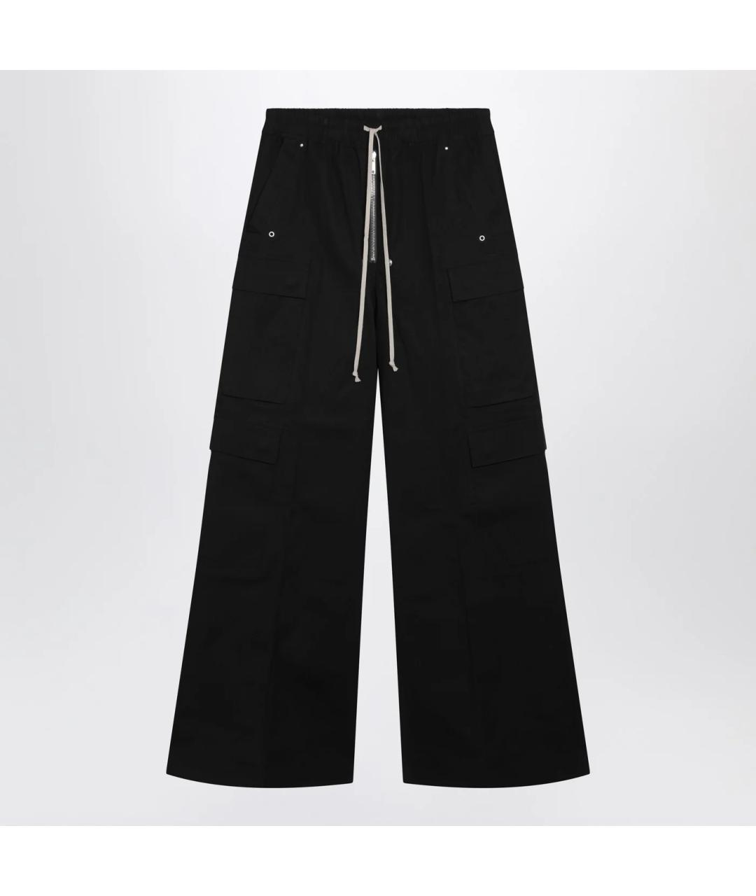 RICK OWENS Черные хлопковые повседневные брюки, фото 3