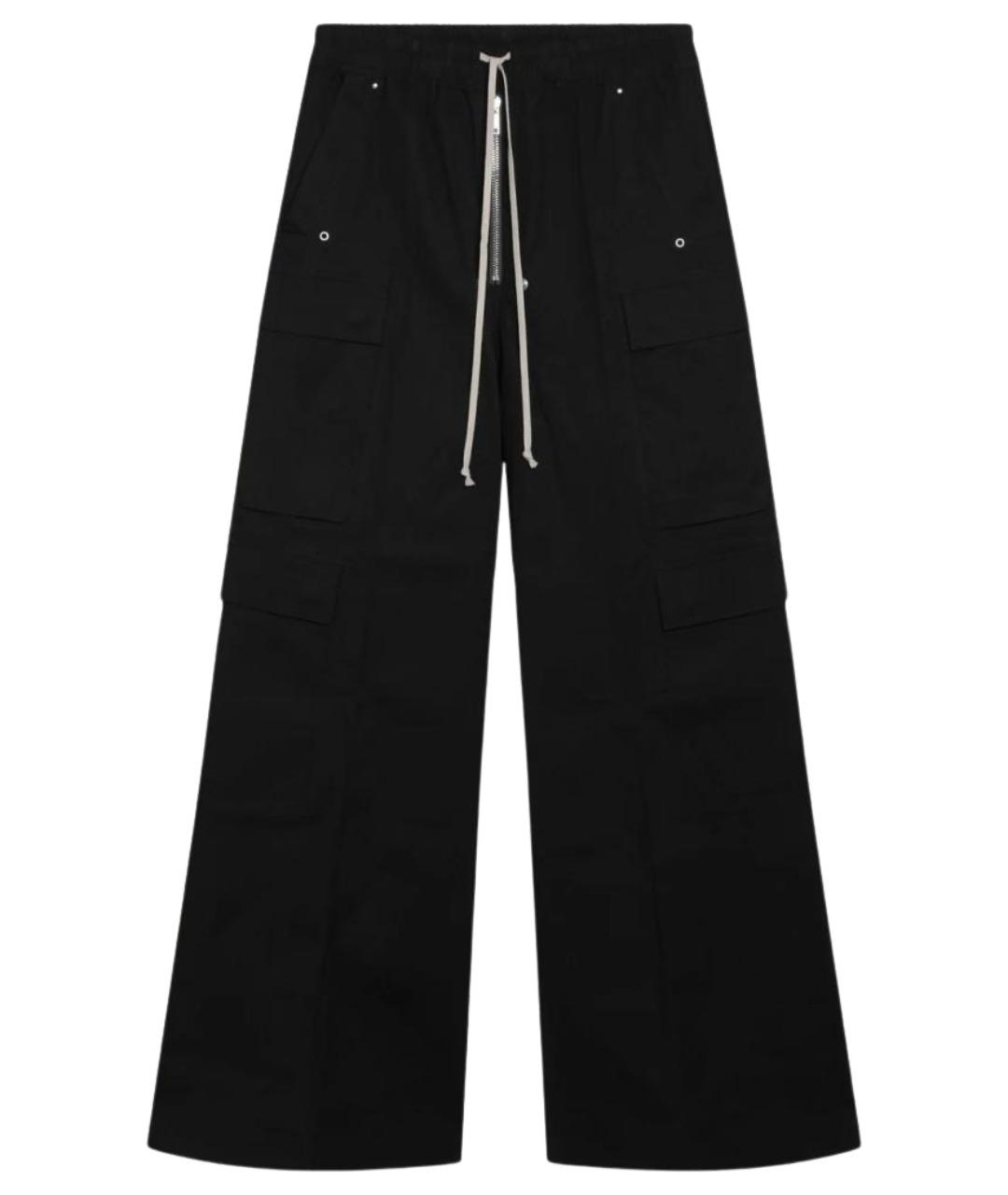 RICK OWENS Черные хлопковые повседневные брюки, фото 1