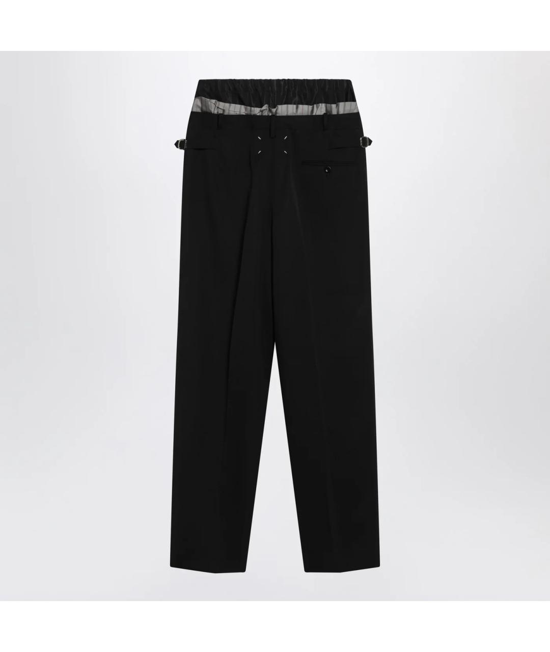 MAISON MARGIELA Черные шерстяные повседневные брюки, фото 2