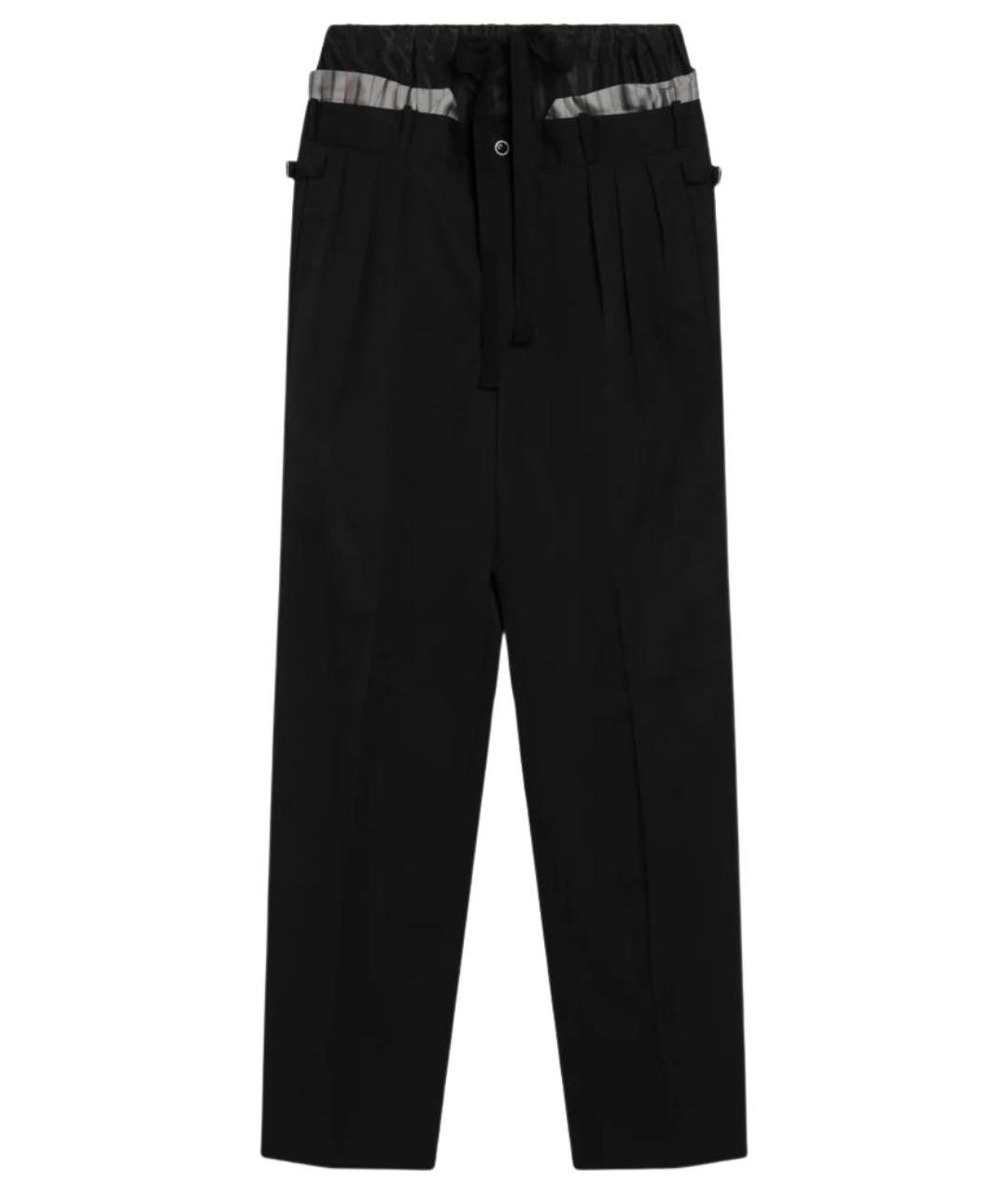 MAISON MARGIELA Черные шерстяные повседневные брюки, фото 1