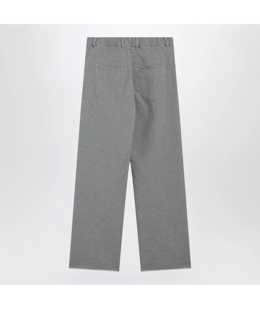 MM6 MAISON MARGIELA Серые хлопковые прямые брюки, фото 2