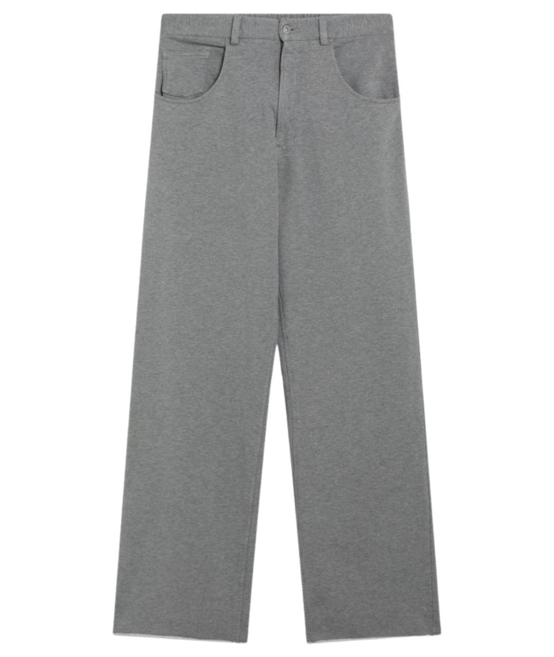 MM6 MAISON MARGIELA Серые хлопковые прямые брюки, фото 1