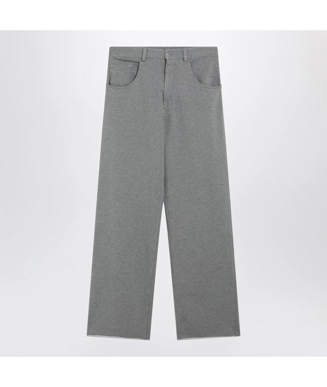 MM6 MAISON MARGIELA Серые хлопковые прямые брюки, фото 3