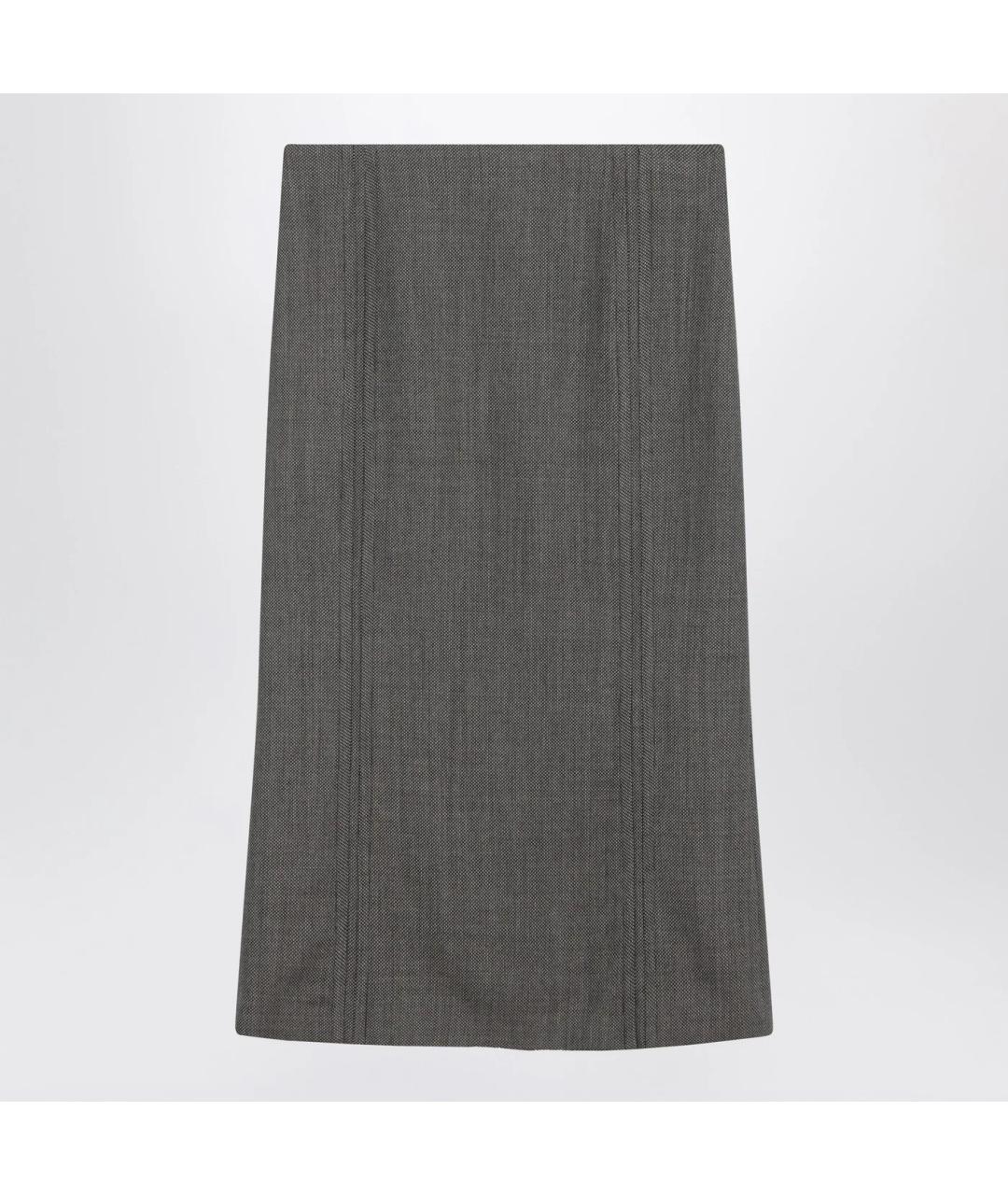 MM6 MAISON MARGIELA Коричневая шерстяная юбка миди, фото 3