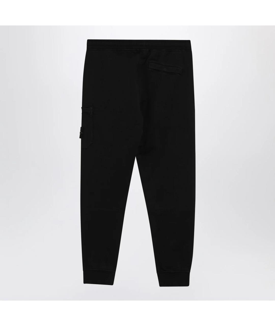 STONE ISLAND Черные хлопковые повседневные брюки, фото 2