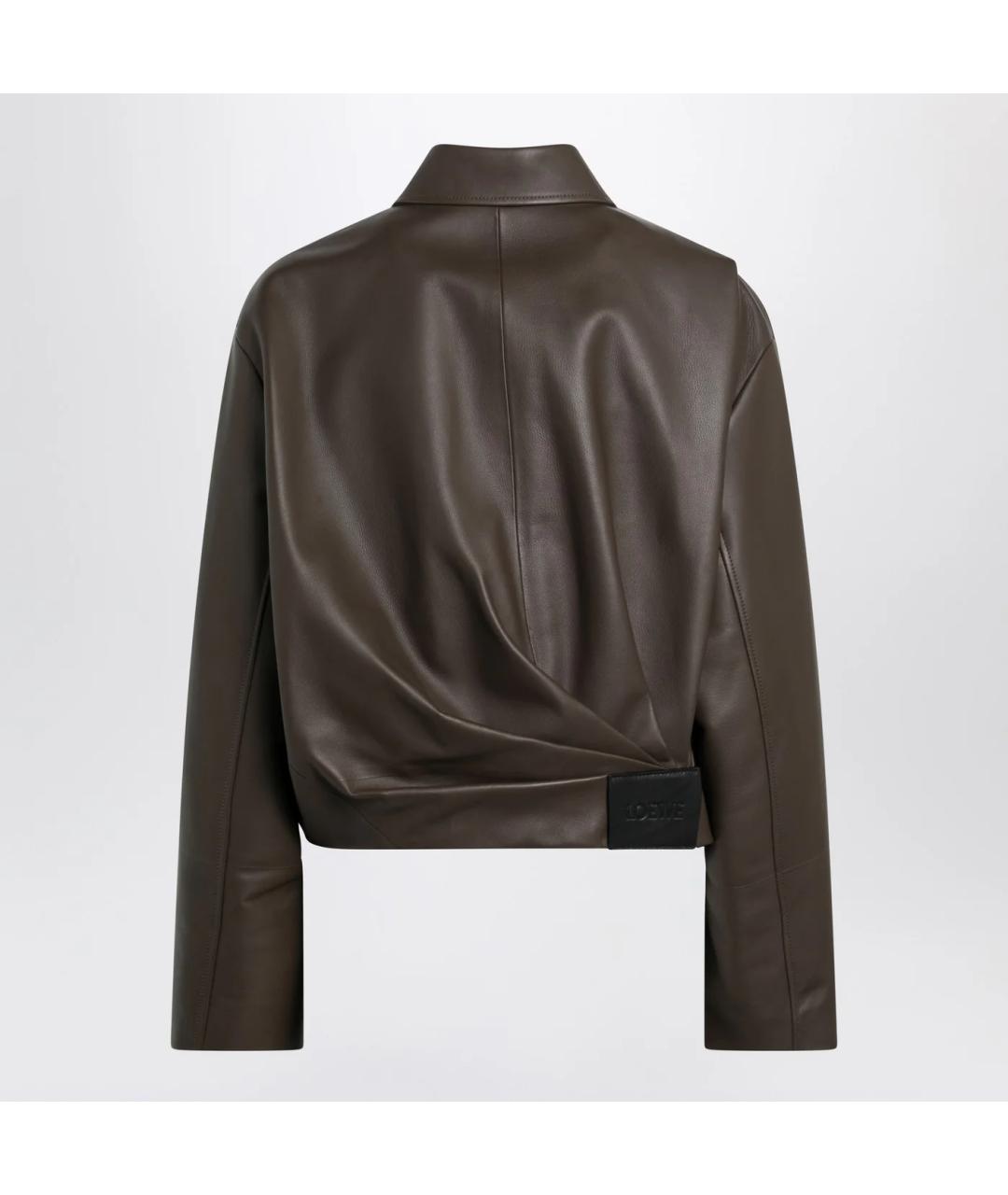 LOEWE Зеленая кожаная куртка, фото 2