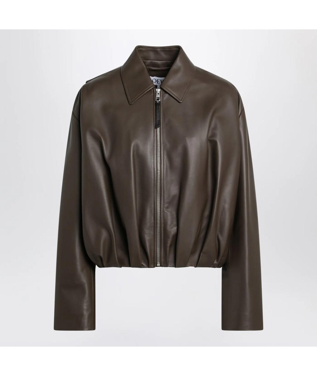 LOEWE Зеленая кожаная куртка, фото 3