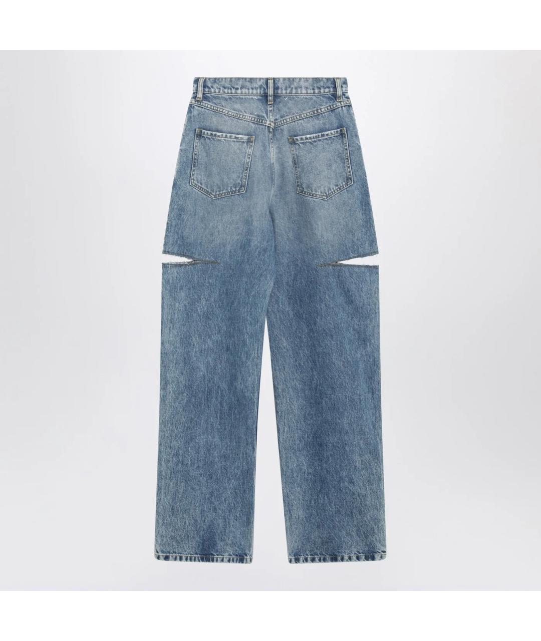 MAISON MARGIELA Голубые хлопковые прямые джинсы, фото 2