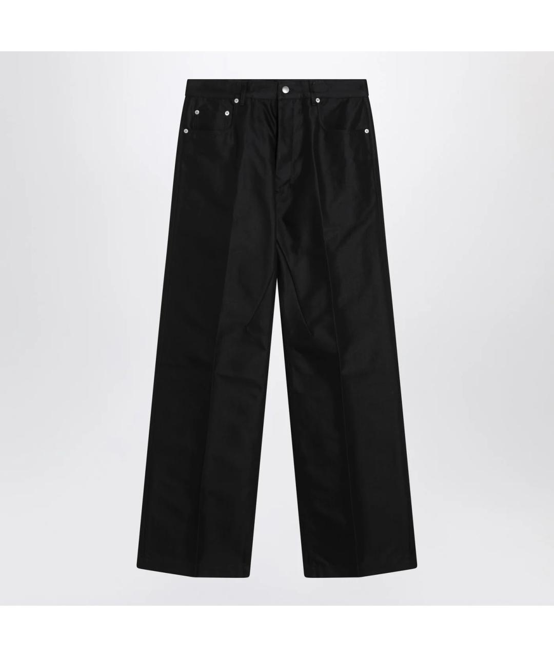 RICK OWENS Черные хлопковые повседневные брюки, фото 3