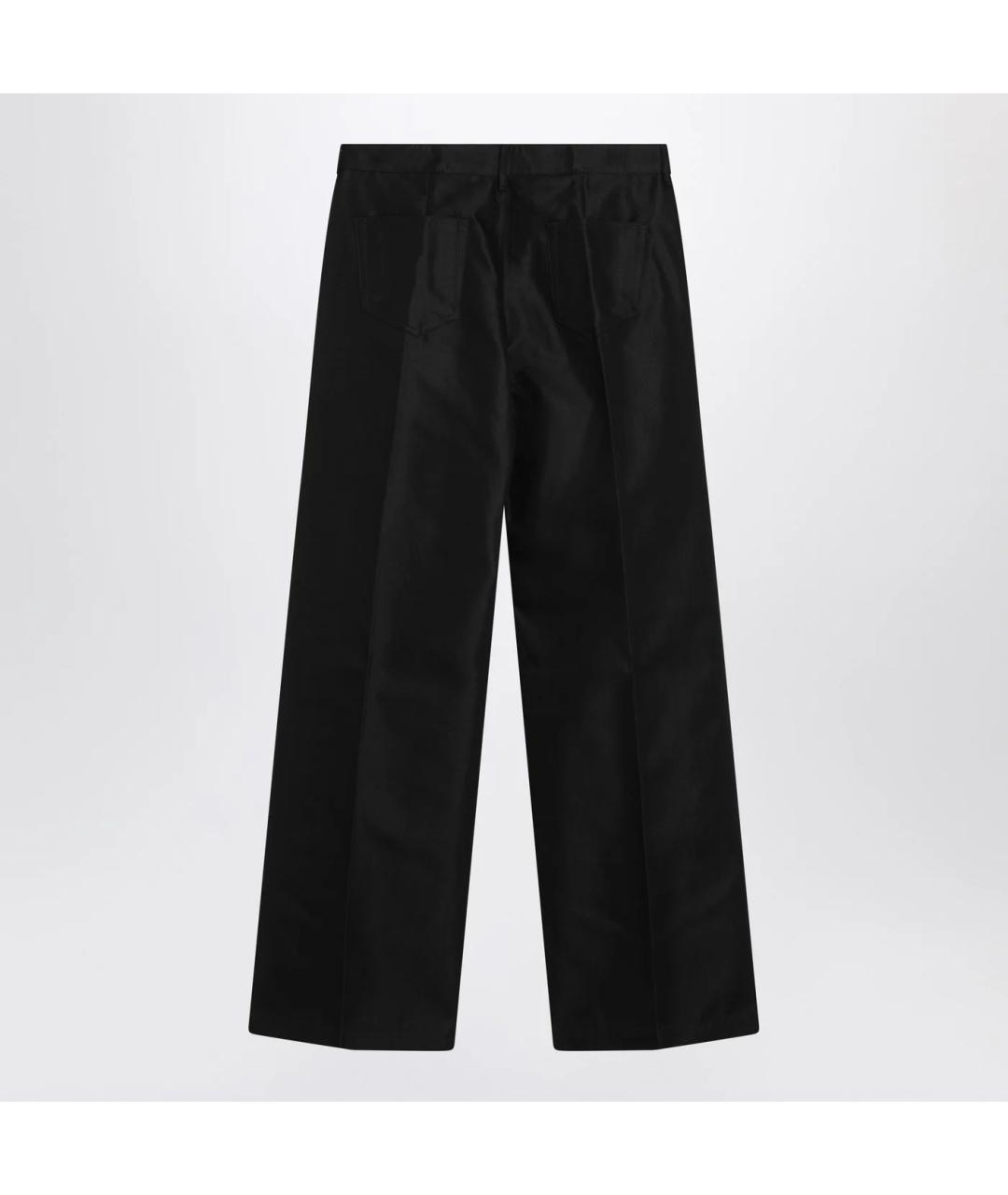 RICK OWENS Черные хлопковые повседневные брюки, фото 2