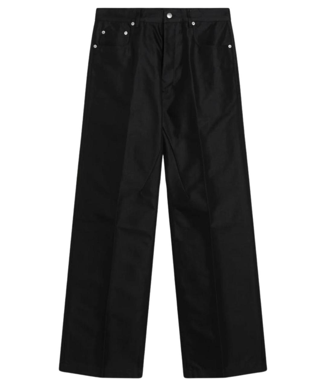 RICK OWENS Черные хлопковые повседневные брюки, фото 1