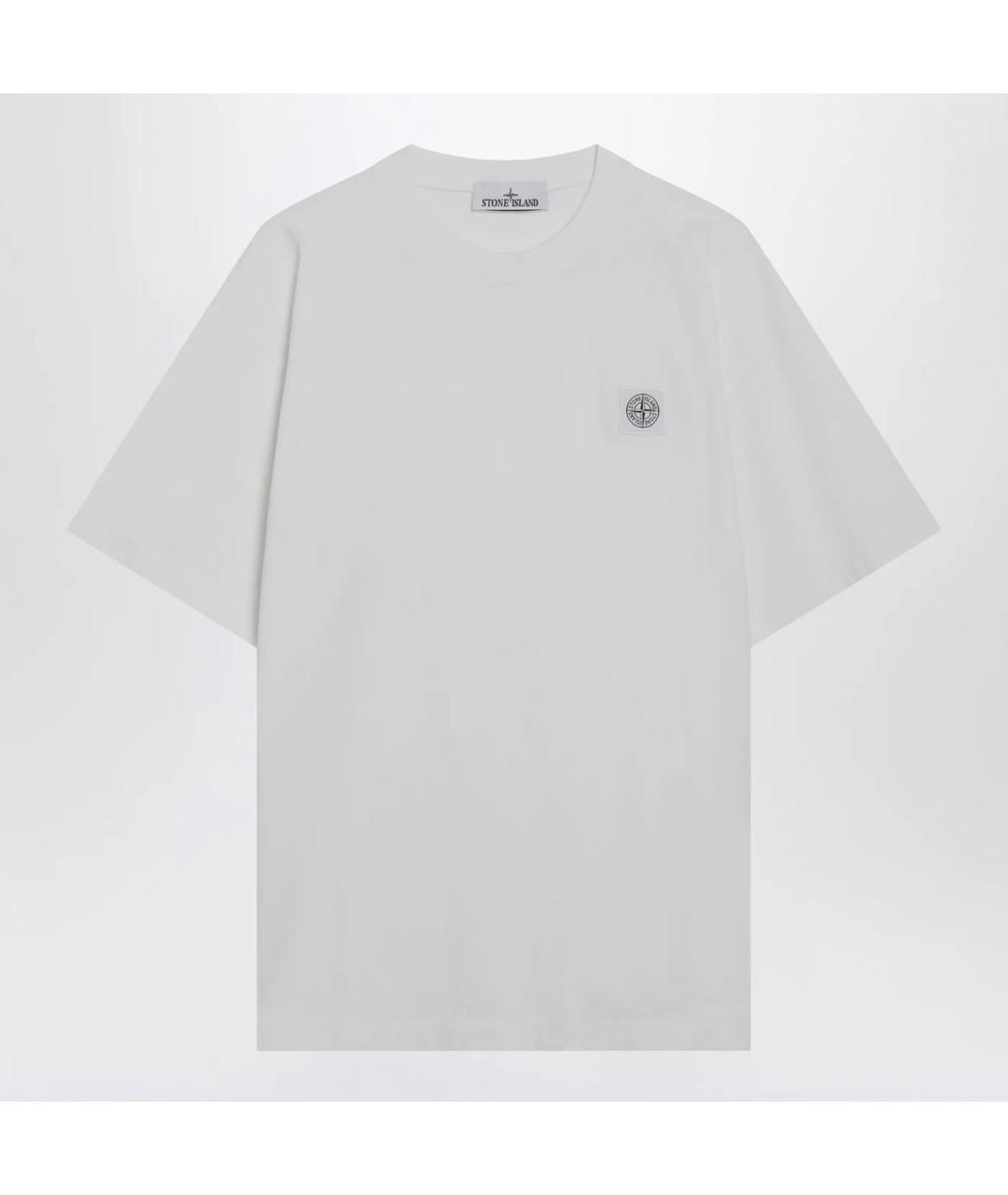 STONE ISLAND Белая хлопковая футболка, фото 3
