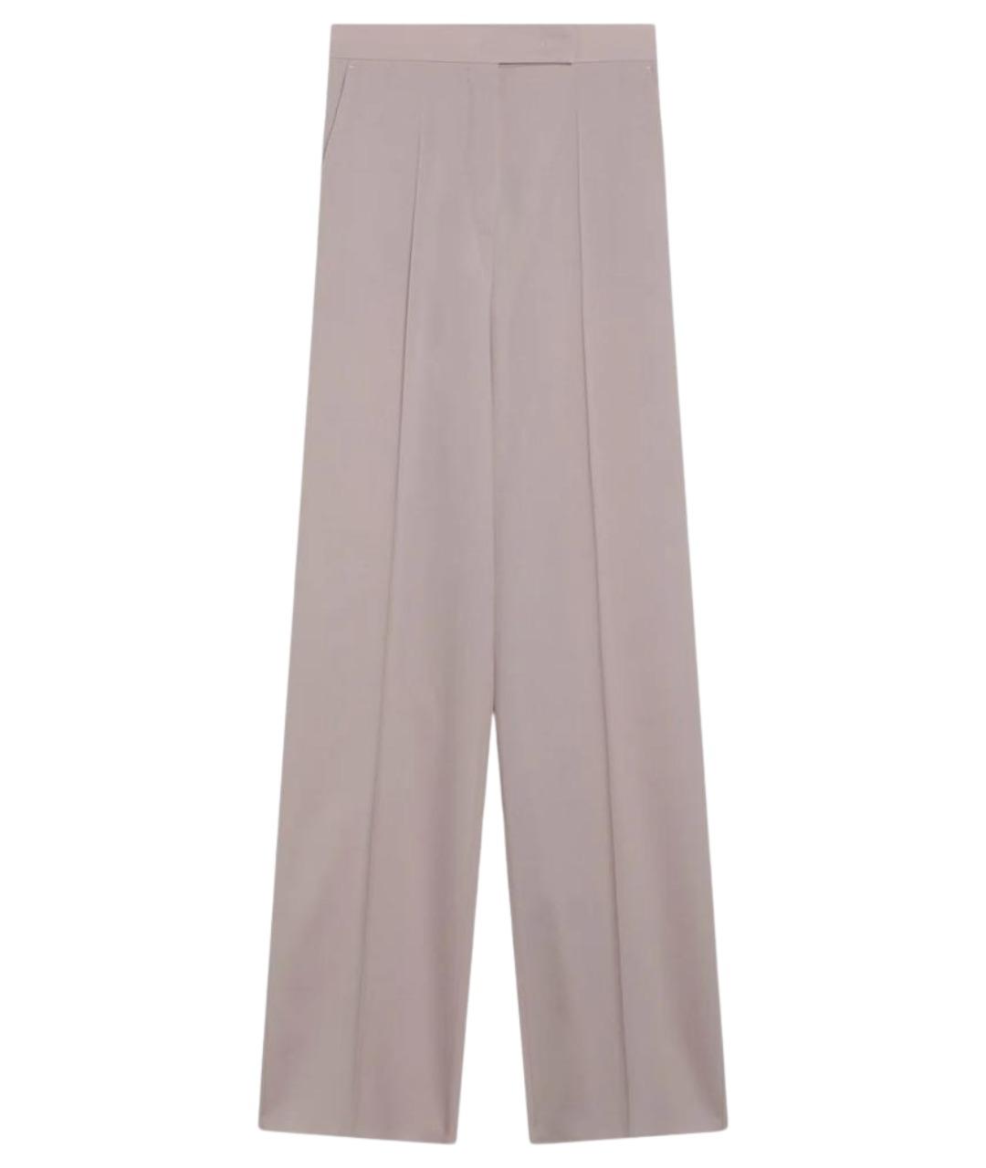 MAX MARA Розовые шерстяные прямые брюки, фото 1