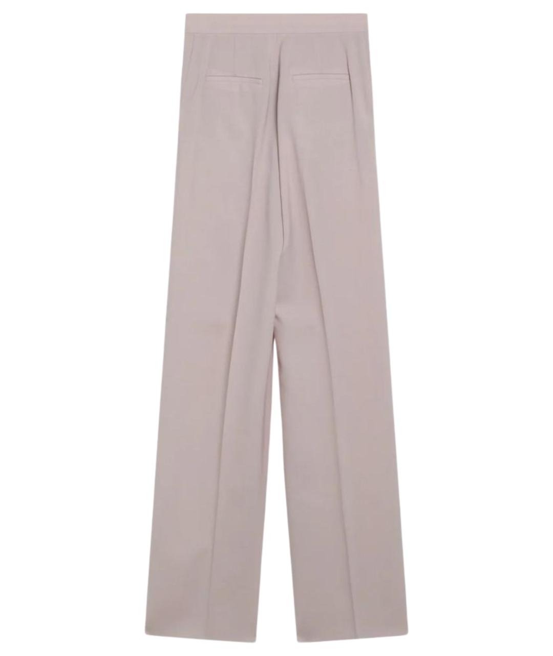 MAX MARA Розовые шерстяные прямые брюки, фото 2