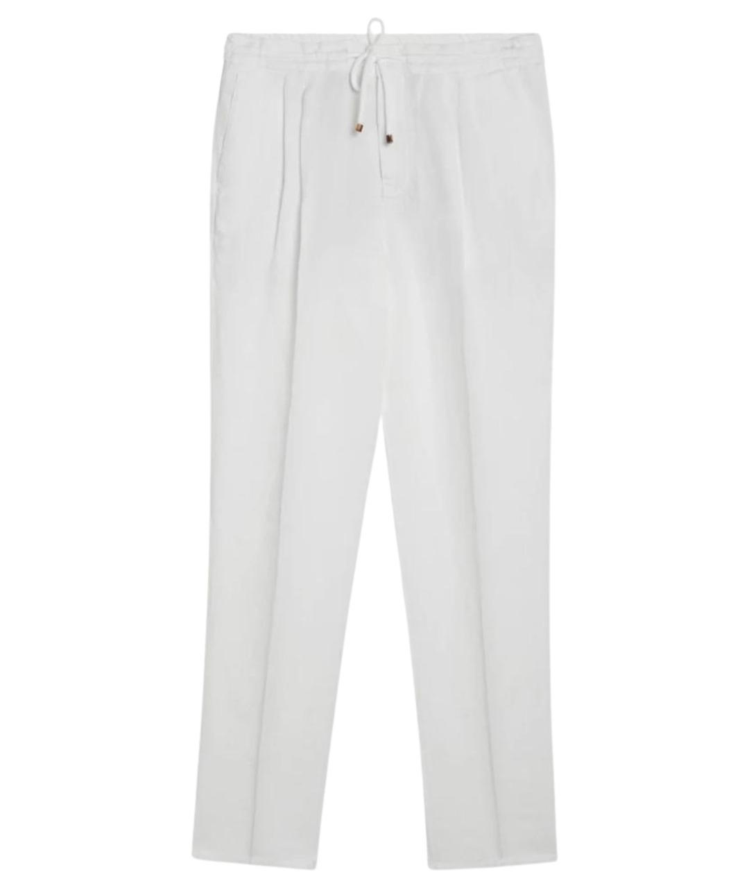 BRUNELLO CUCINELLI Белые льняные повседневные брюки, фото 1