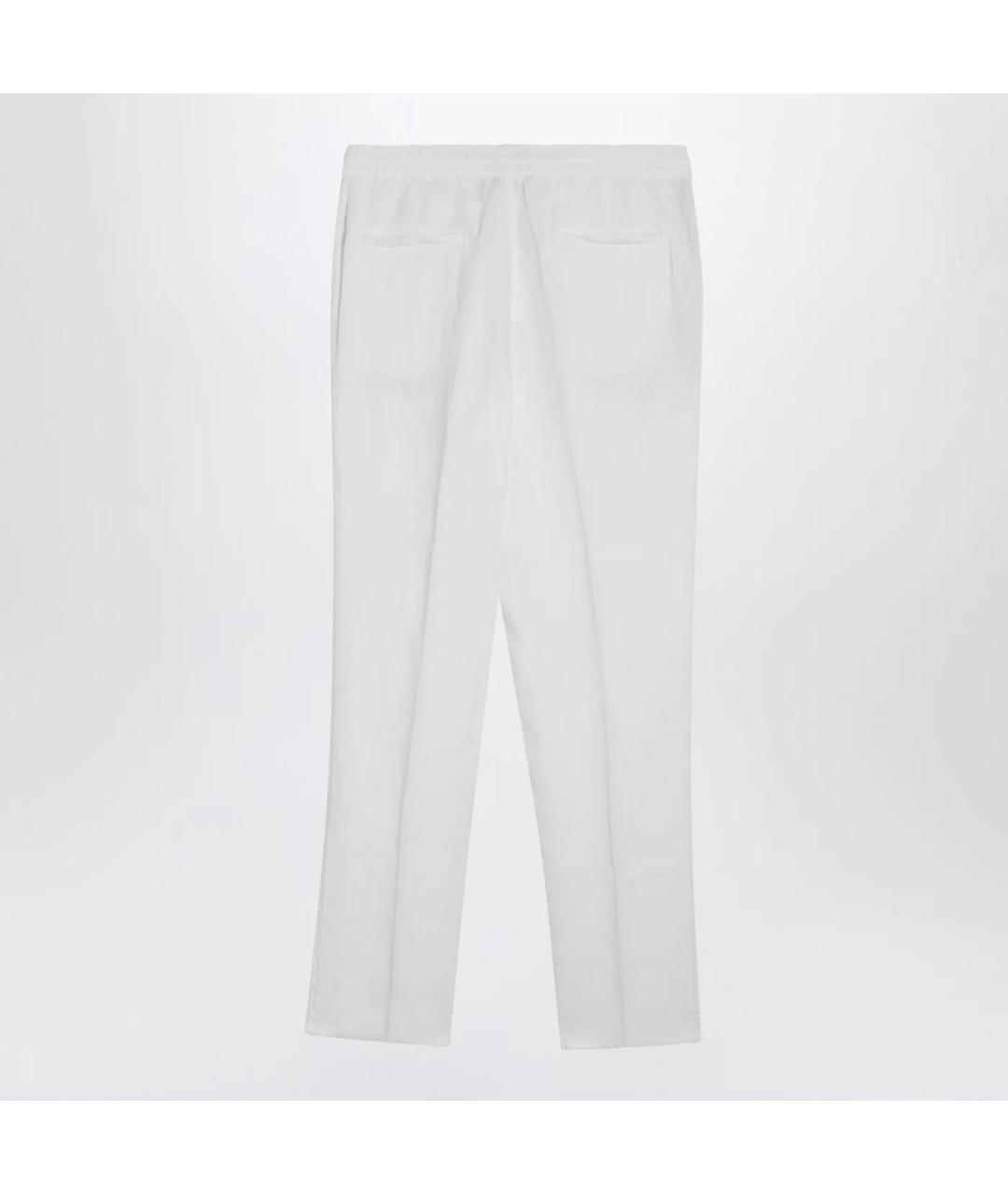 BRUNELLO CUCINELLI Белые льняные повседневные брюки, фото 2