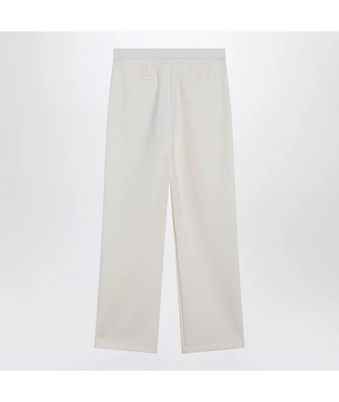 MAX MARA Бежевые хлопковые прямые брюки, фото 2