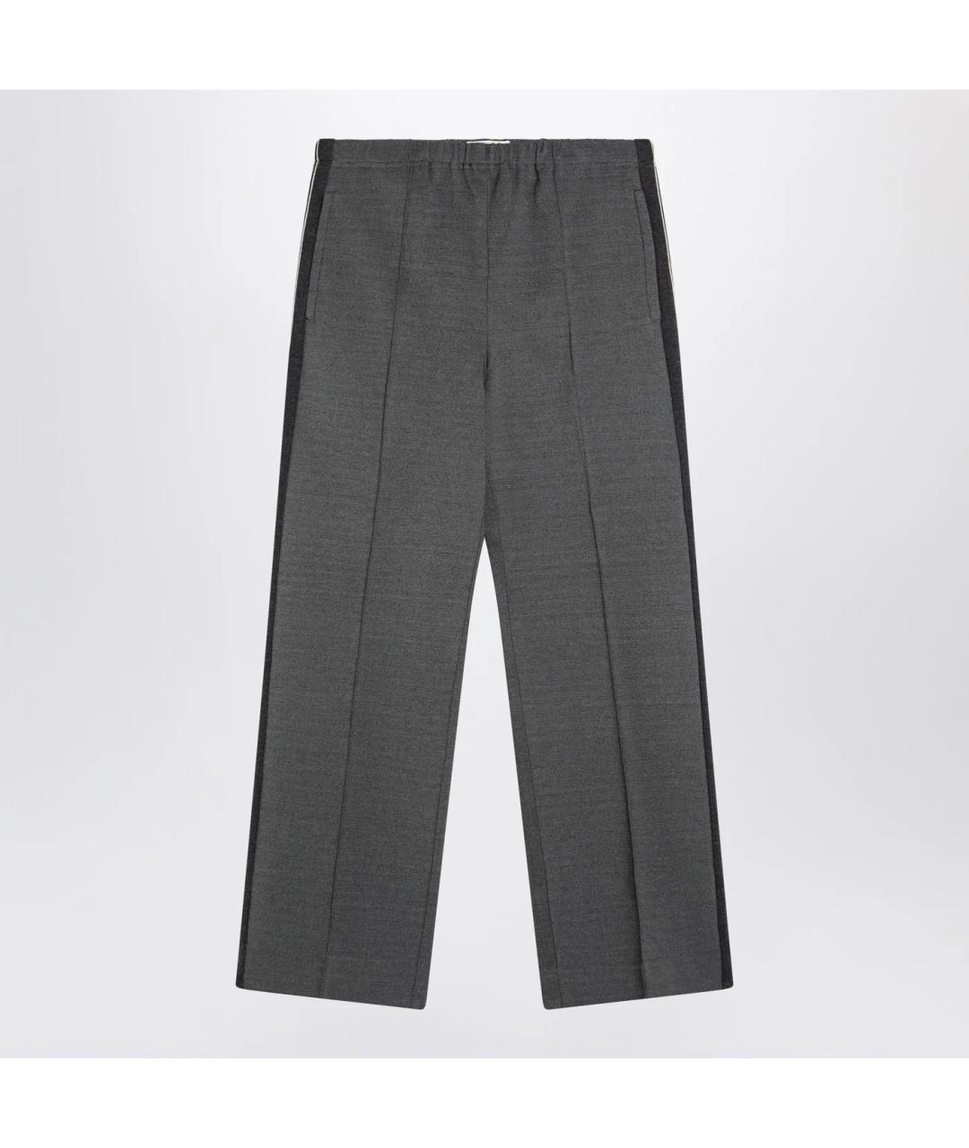 MIU MIU Серые хлопковые прямые брюки, фото 3