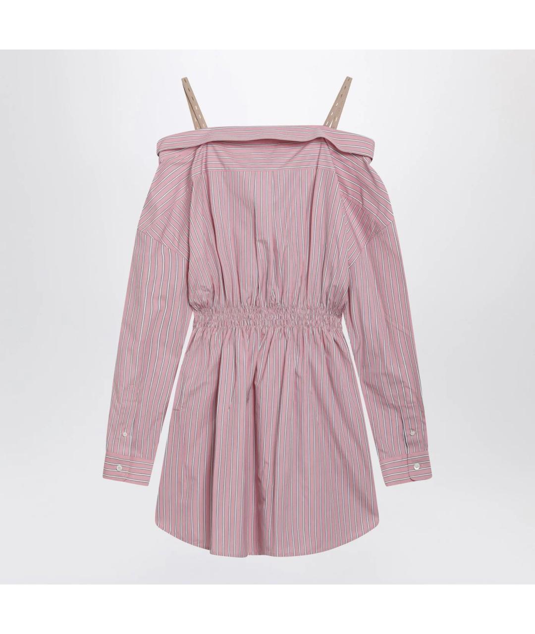 MIU MIU Розовое хлопковое коктейльное платье, фото 2