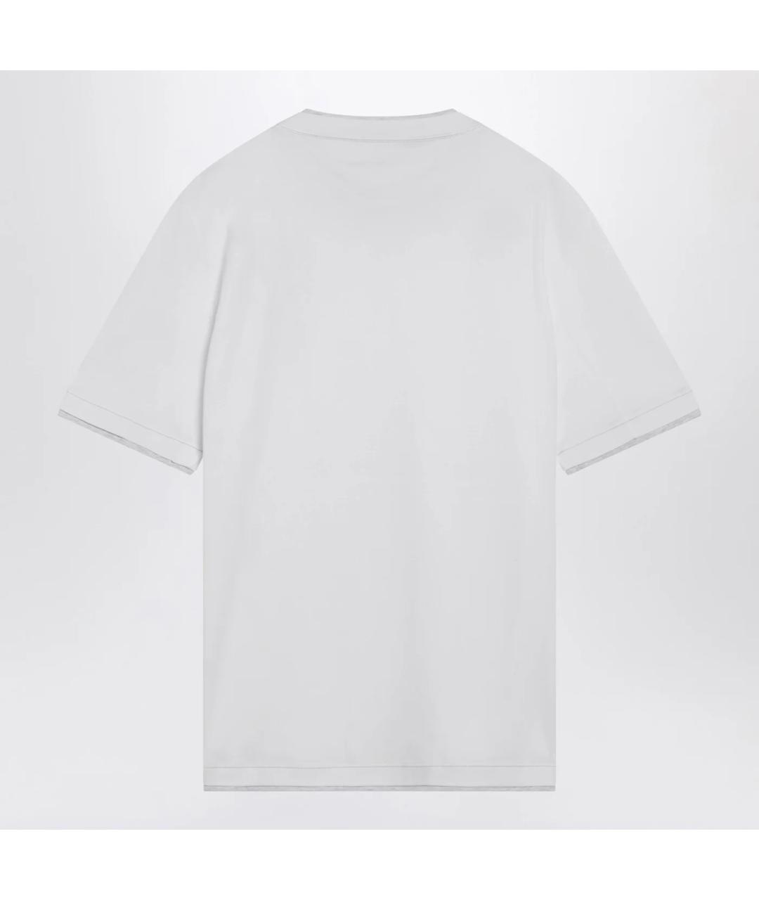 BRUNELLO CUCINELLI Белая хлопковая футболка, фото 2