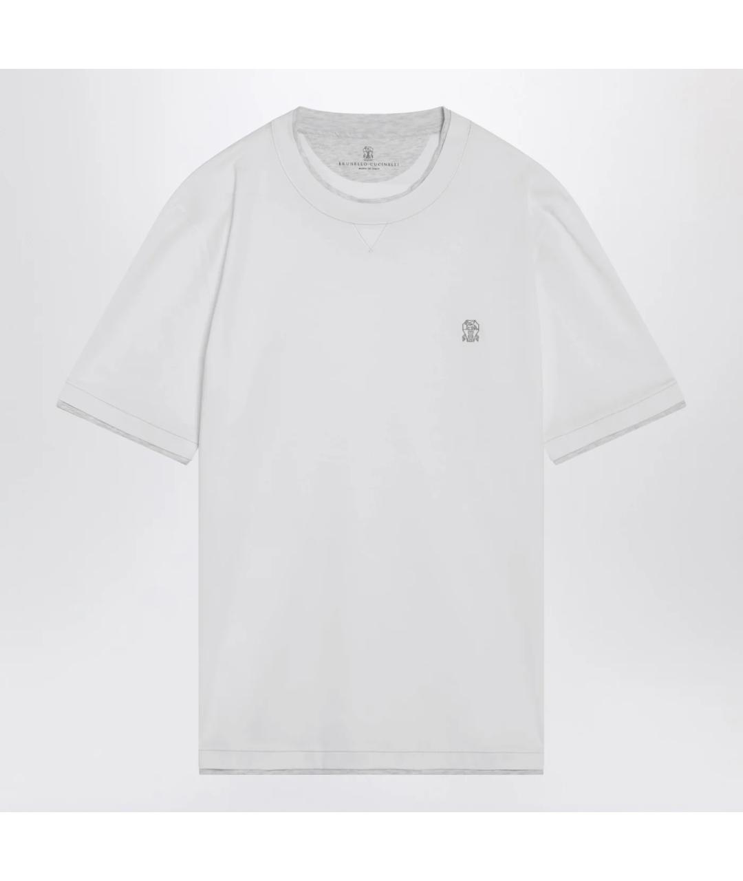 BRUNELLO CUCINELLI Белая хлопковая футболка, фото 3