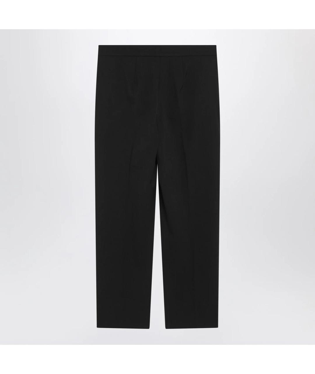 'S MAX MARA Черные шерстяные прямые брюки, фото 2