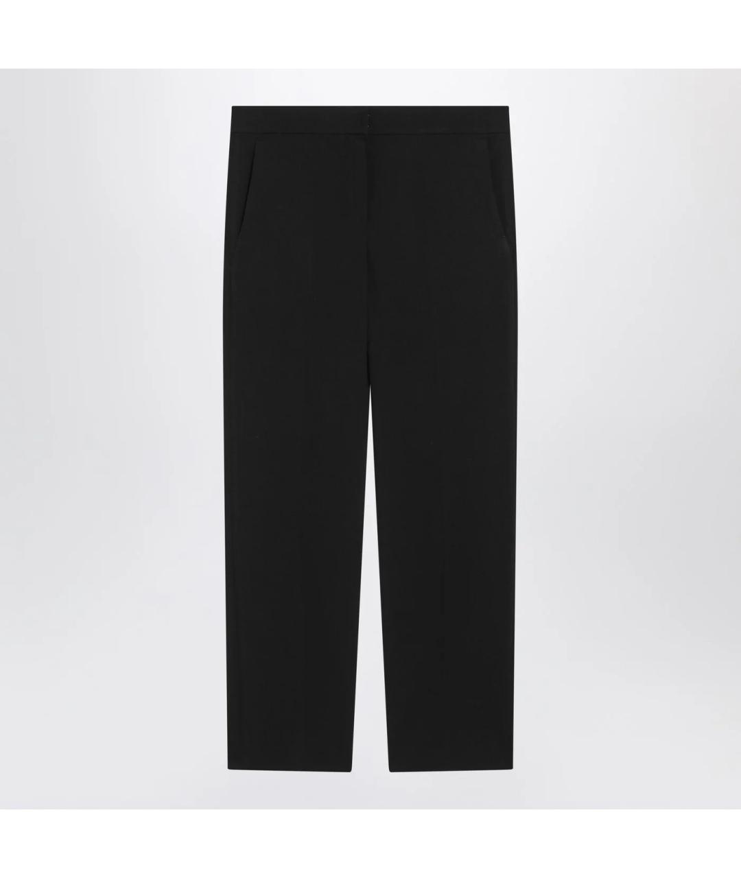 'S MAX MARA Черные шерстяные прямые брюки, фото 3