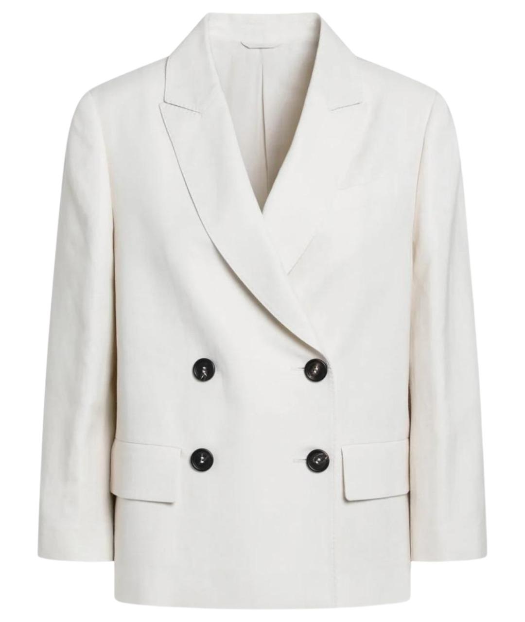 BRUNELLO CUCINELLI Белый вискозный жакет/пиджак, фото 1
