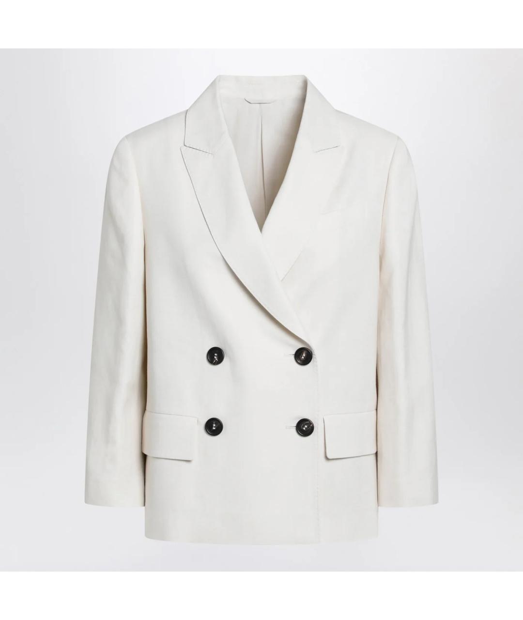 BRUNELLO CUCINELLI Белый вискозный жакет/пиджак, фото 3