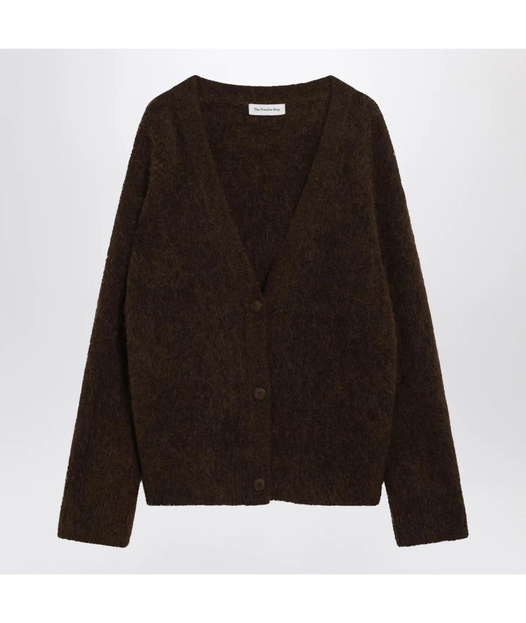THE FRANKIE SHOP Коричневый шерстяной кардиган, фото 3