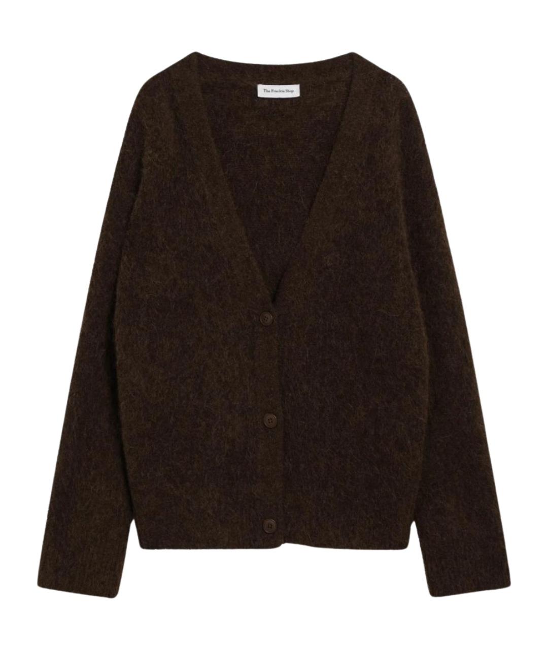 THE FRANKIE SHOP Коричневый шерстяной кардиган, фото 1