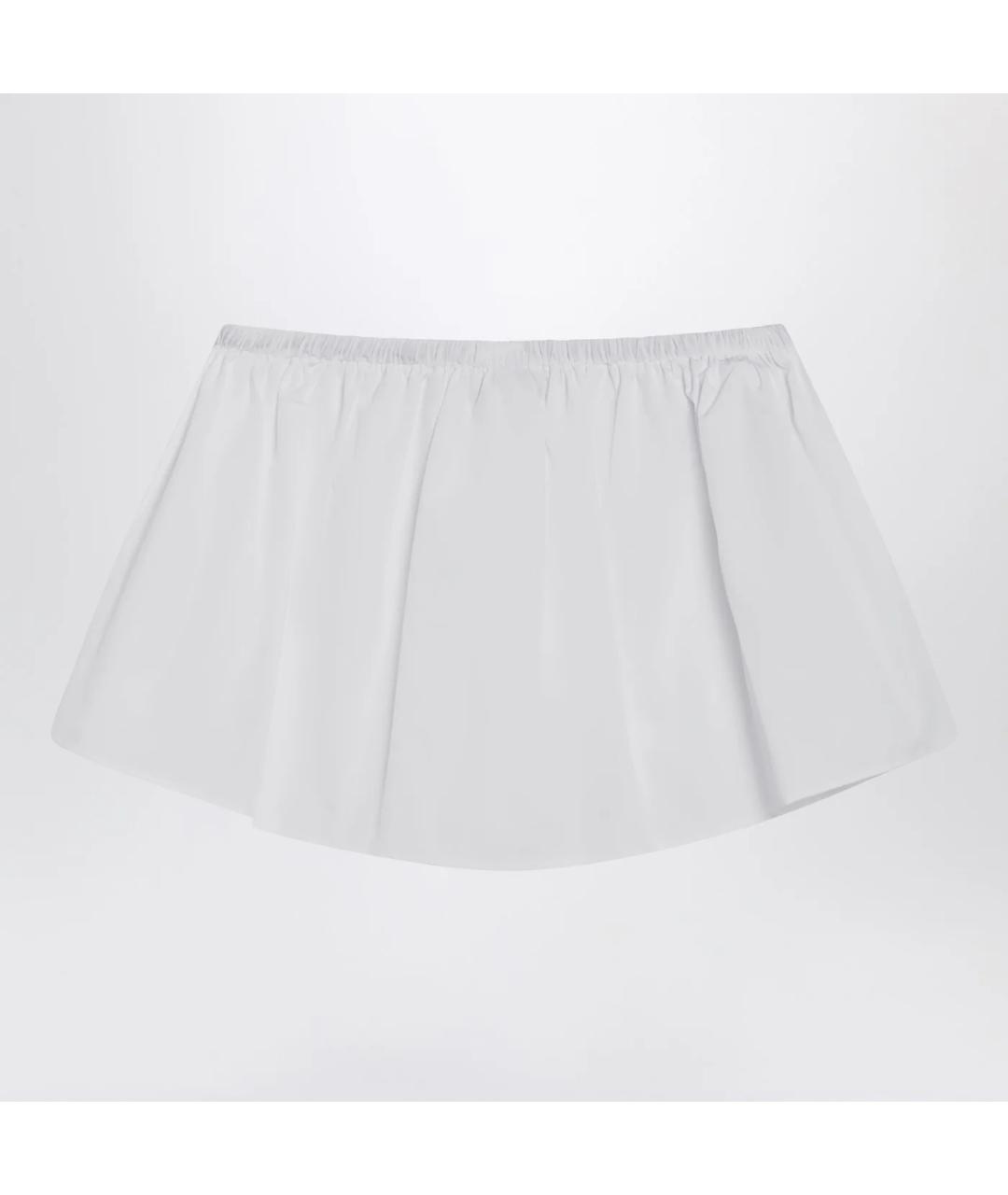 MIU MIU Белая хлопковая юбка миди, фото 2