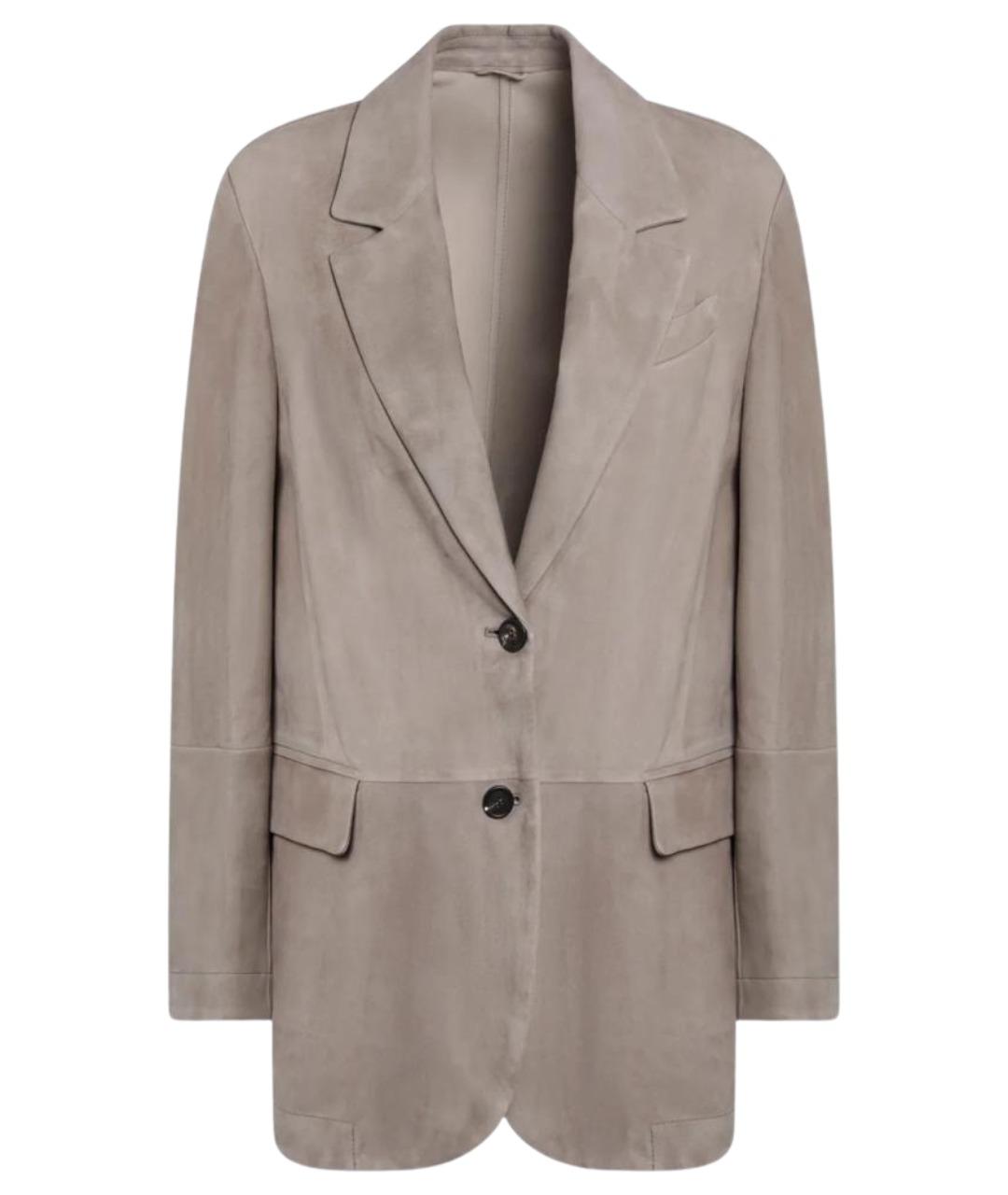 BRUNELLO CUCINELLI Коричневый замшевый жакет/пиджак, фото 1