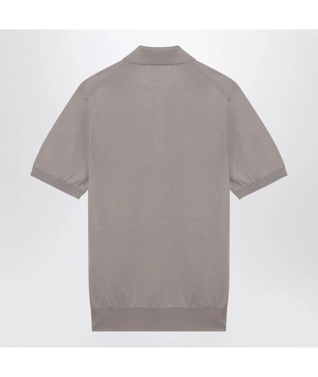 BRUNELLO CUCINELLI Бежевое хлопковое поло с коротким рукавом, фото 2