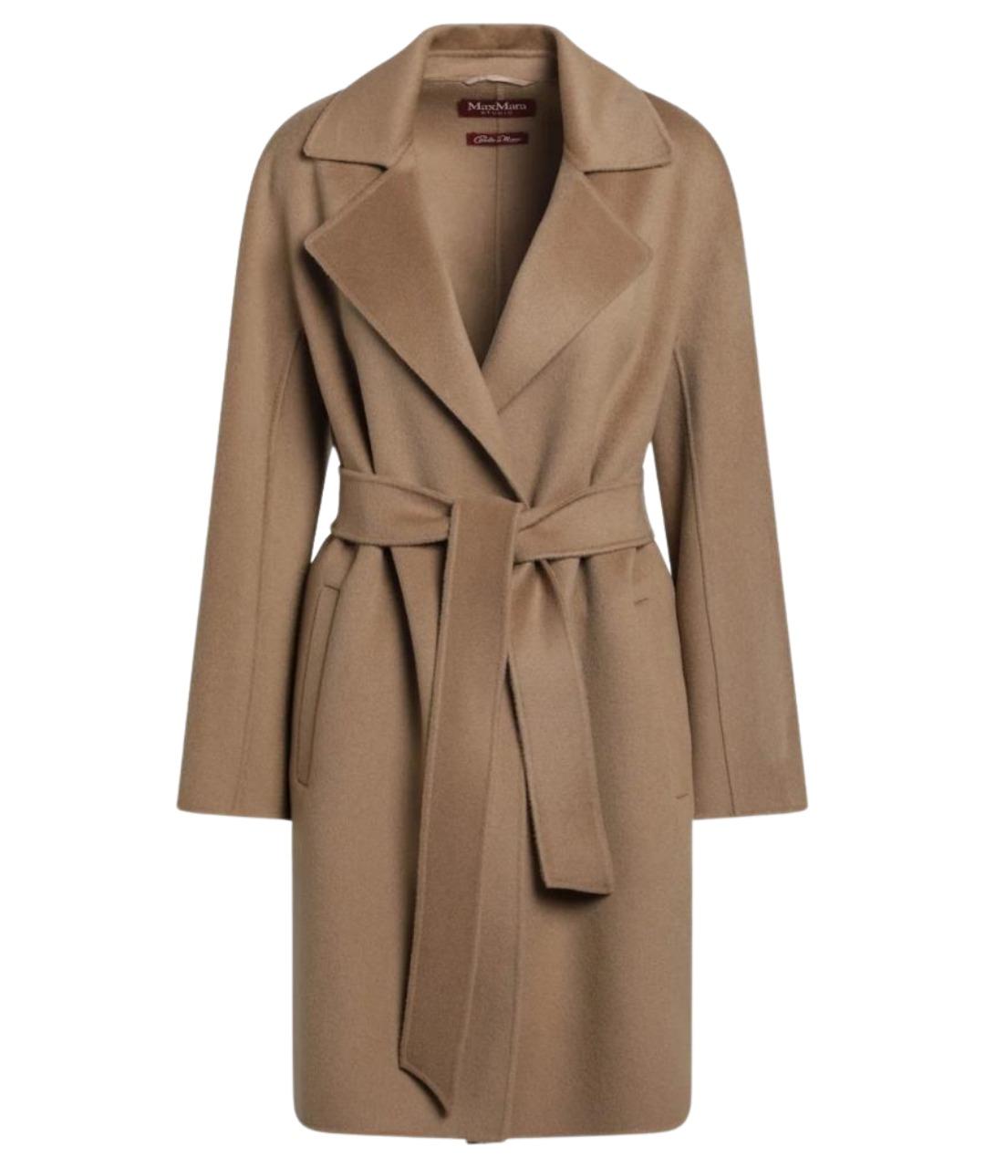 MAX MARA STUDIO Коричневое шерстяное пальто, фото 1