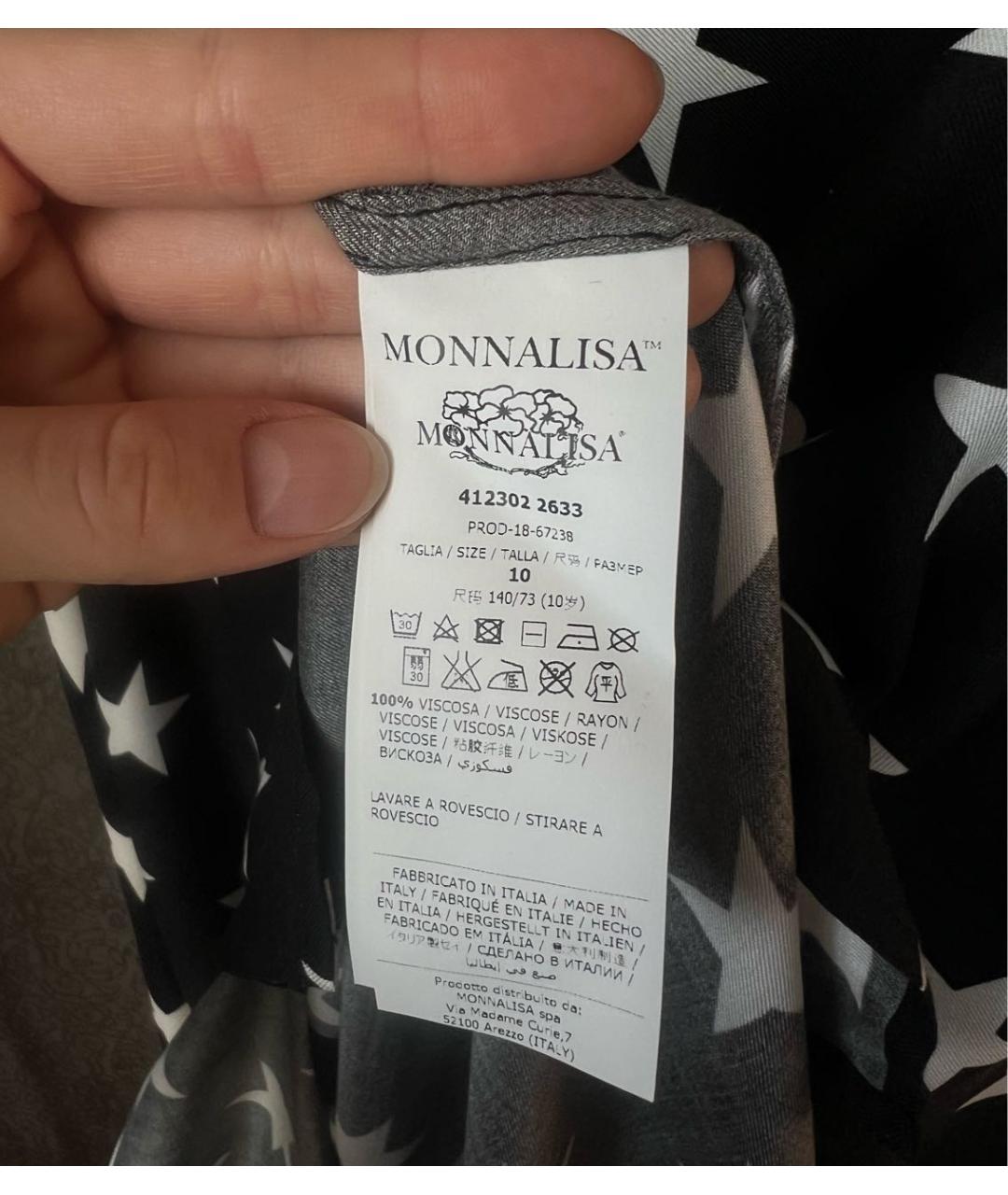 MONNALISA Черная вискозная рубашка/блузка, фото 6