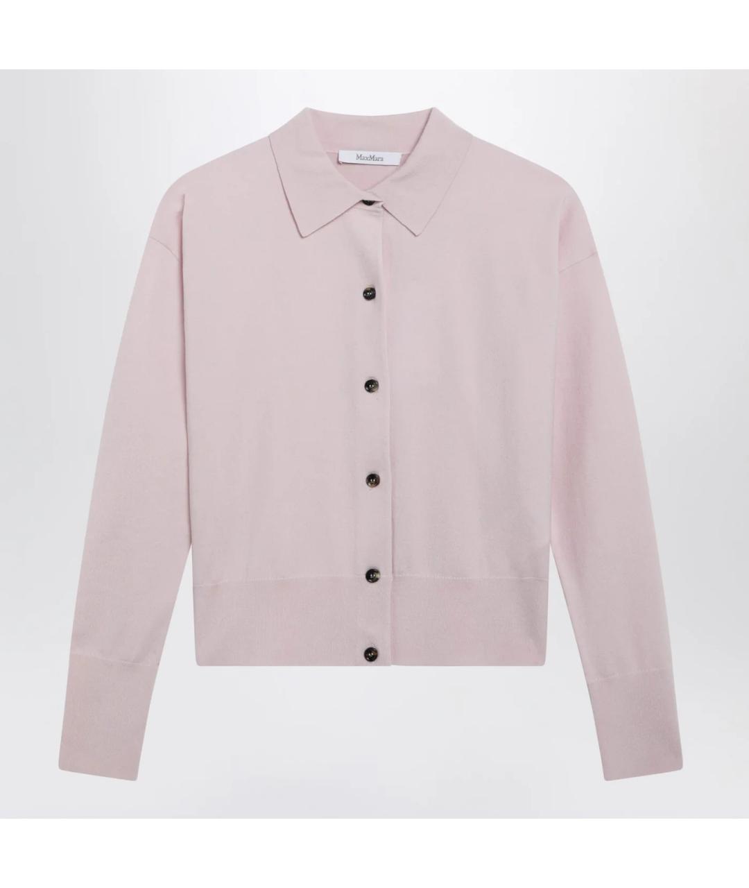 MAX MARA Розовый шерстяной кардиган, фото 3