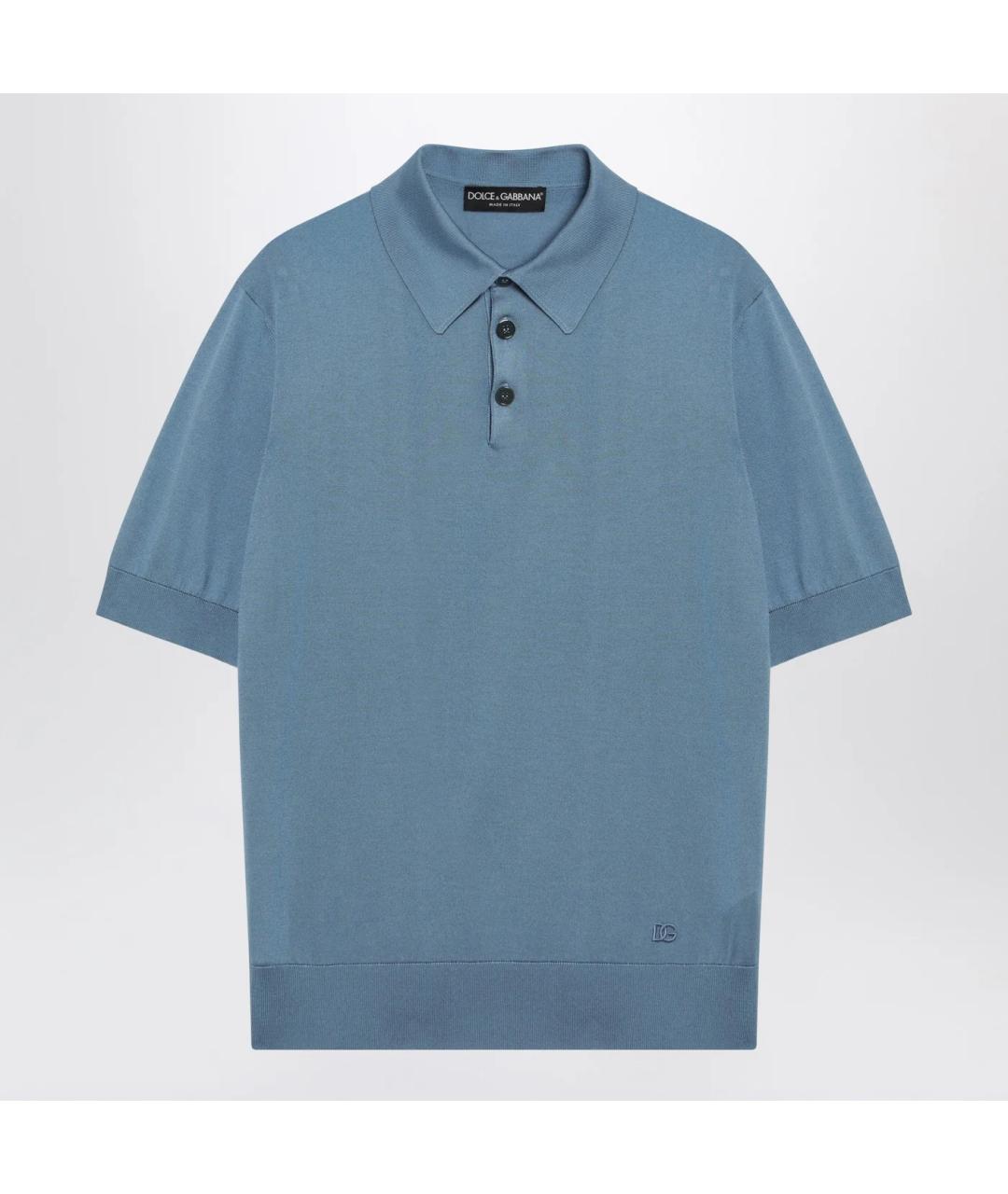 DOLCE&GABBANA Голубое поло с коротким рукавом, фото 3
