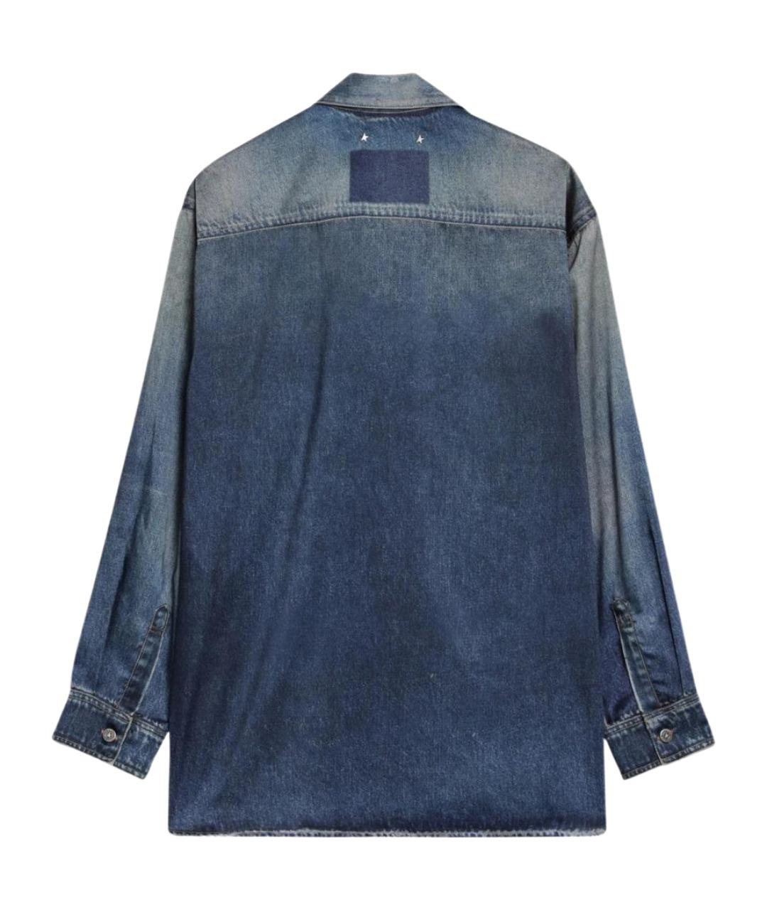 GOLDEN GOOSE DELUXE BRAND Синяя полиэстеровая рубашка, фото 2