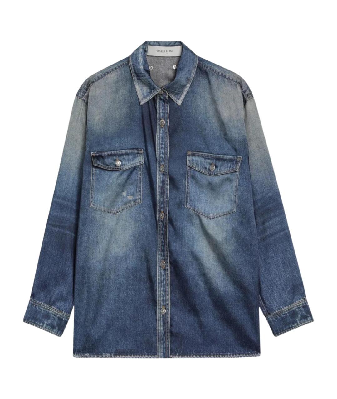 GOLDEN GOOSE DELUXE BRAND Синяя полиэстеровая рубашка, фото 1