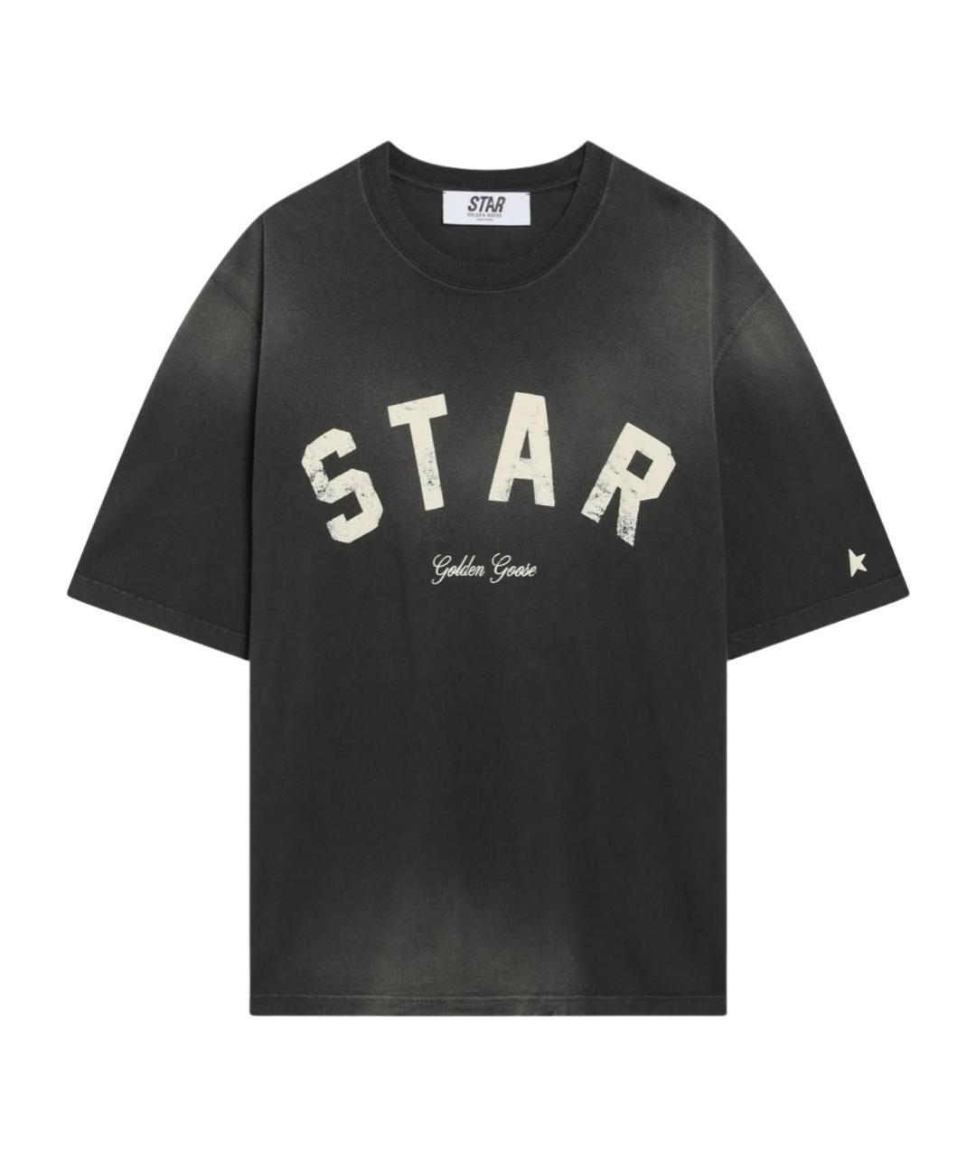 GOLDEN GOOSE DELUXE BRAND Черная хлопковая футболка, фото 1