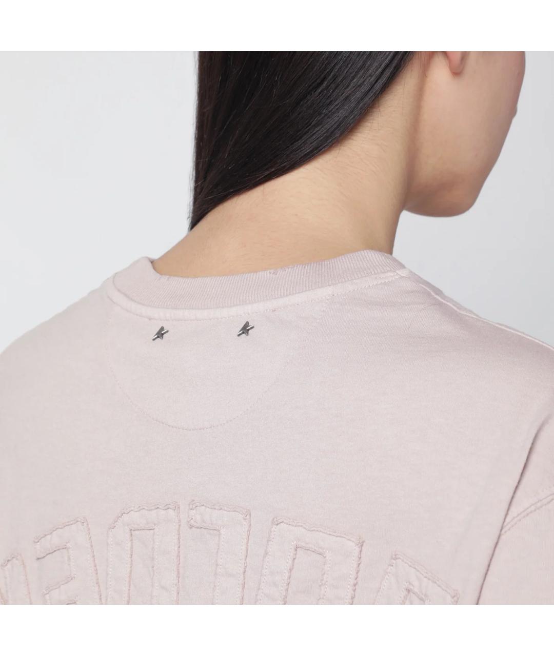 GOLDEN GOOSE DELUXE BRAND Розовая хлопковая футболка, фото 2