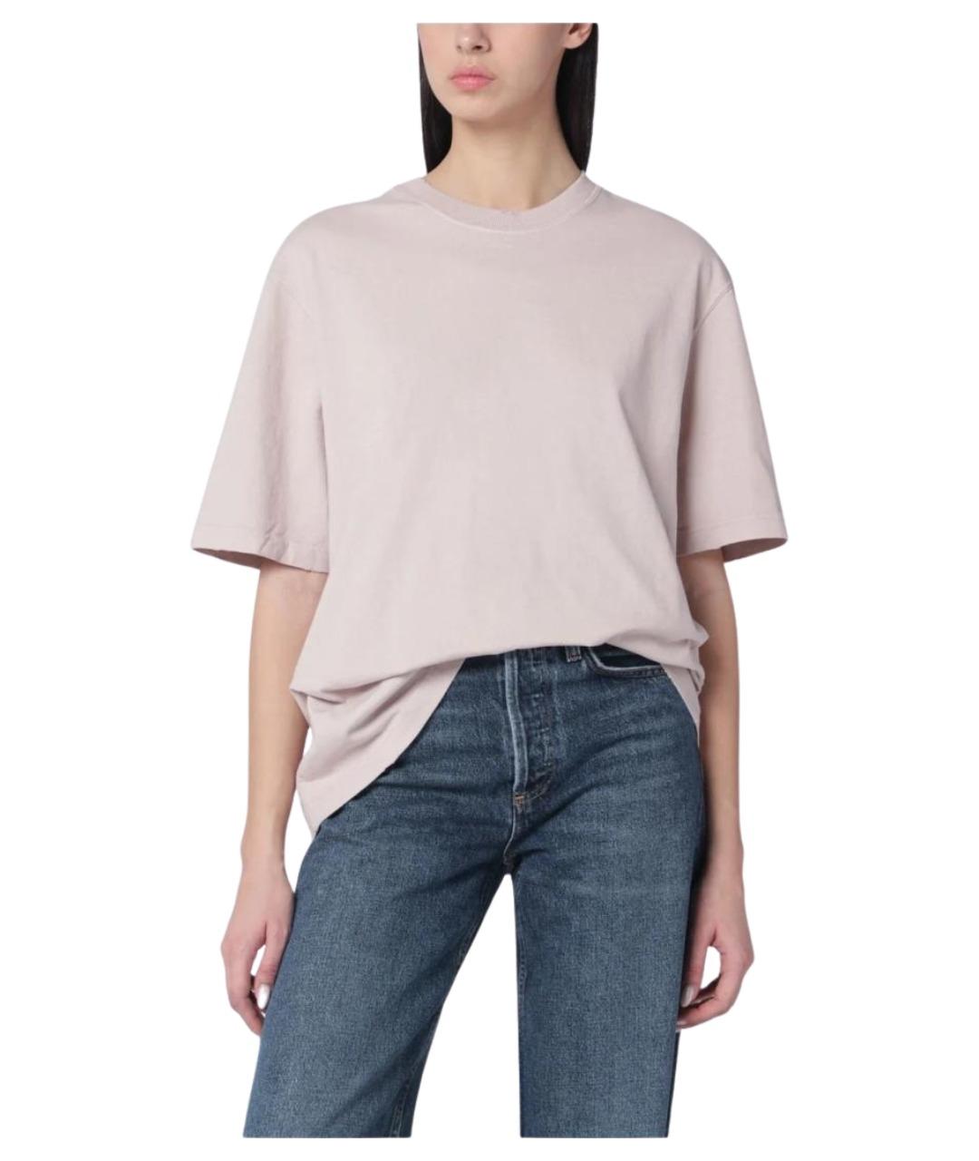 GOLDEN GOOSE DELUXE BRAND Розовая хлопковая футболка, фото 1