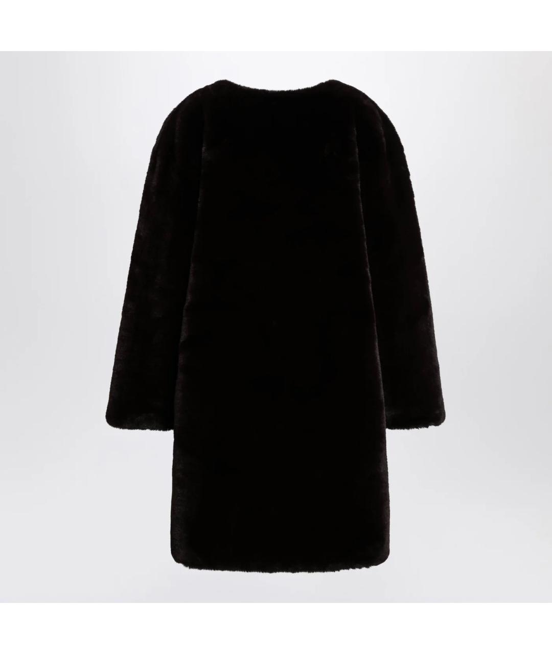 THE FRANKIE SHOP Коричневая полиэстеровая шуба, фото 2