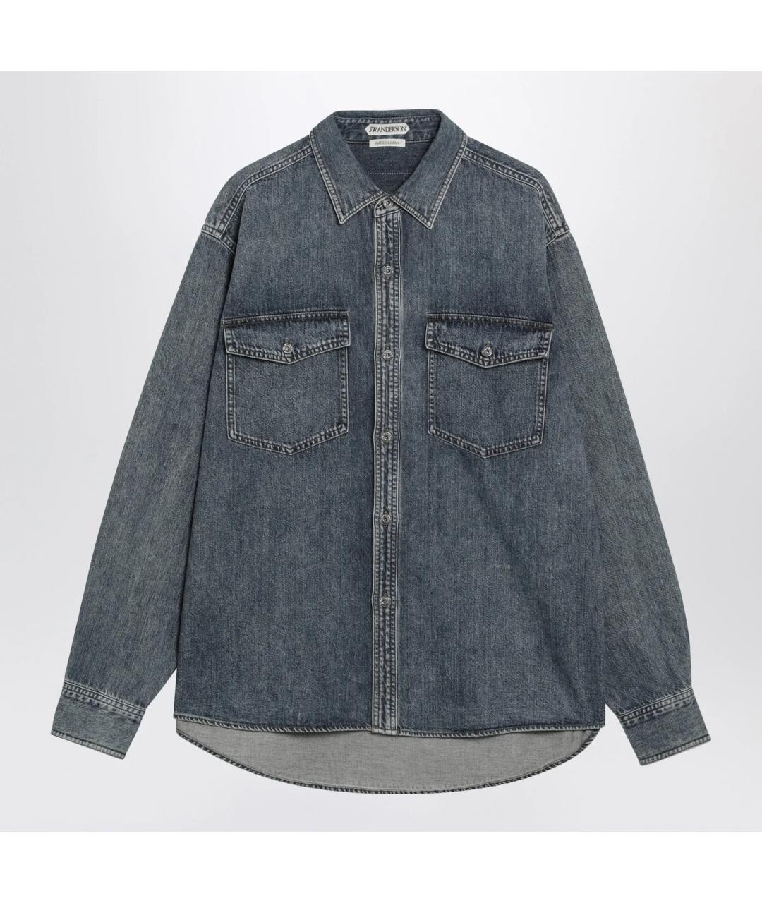 J.W.ANDERSON Синяя хлопковая кэжуал рубашка, фото 3