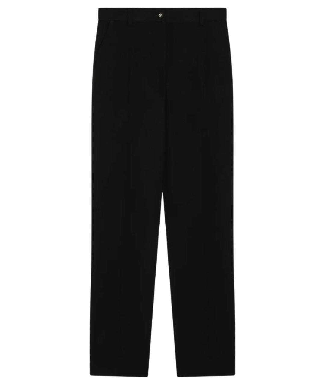 DOLCE&GABBANA Черные шерстяные прямые брюки, фото 1
