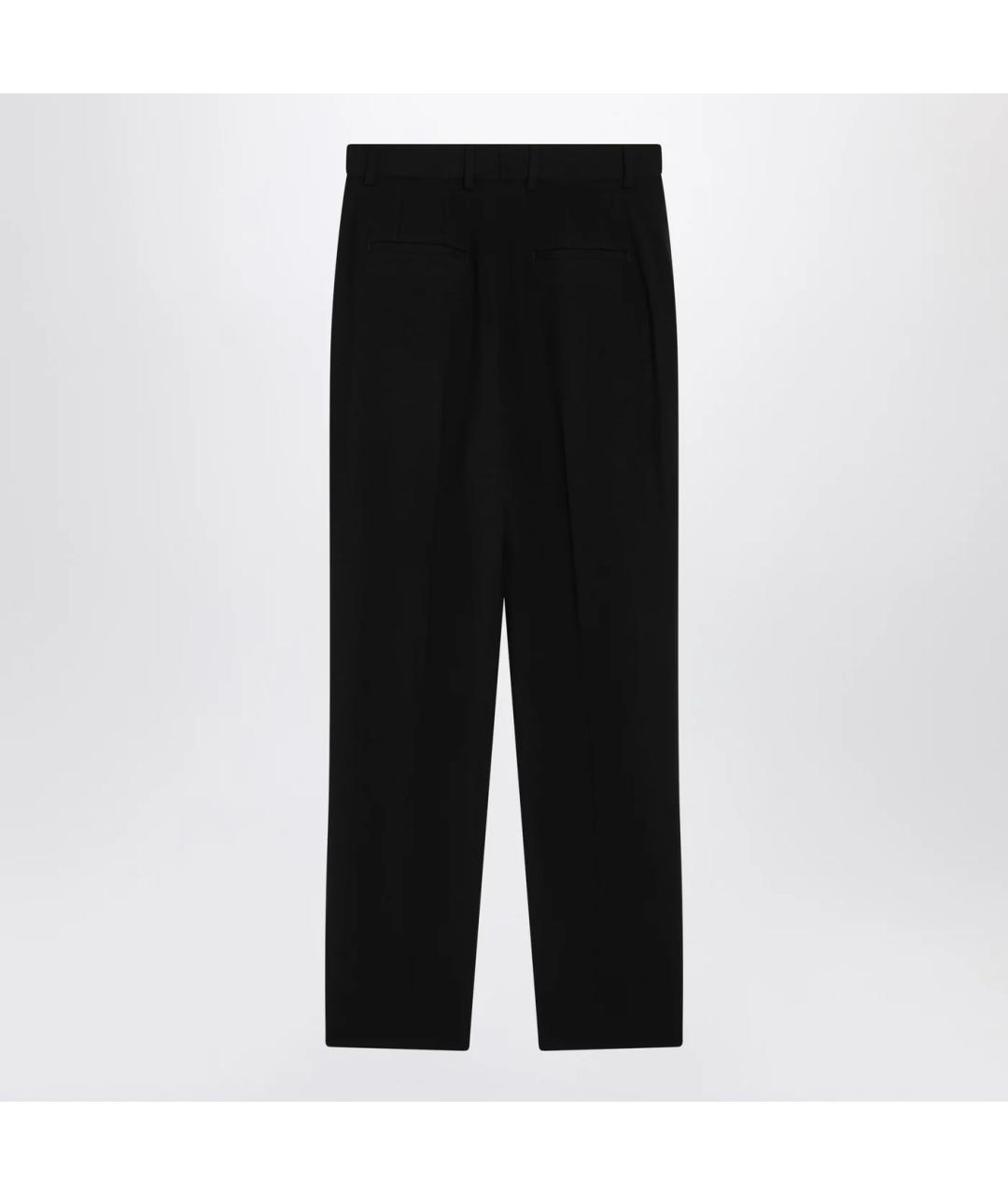 DOLCE&GABBANA Черные шерстяные прямые брюки, фото 2