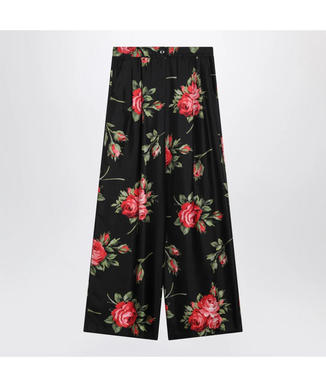 DOLCE&GABBANA Черные шелковые брюки широкие, фото 3