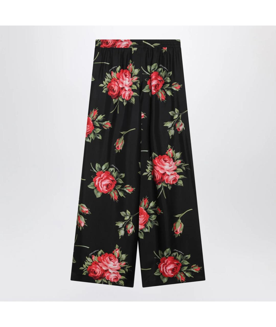 DOLCE&GABBANA Черные шелковые брюки широкие, фото 2