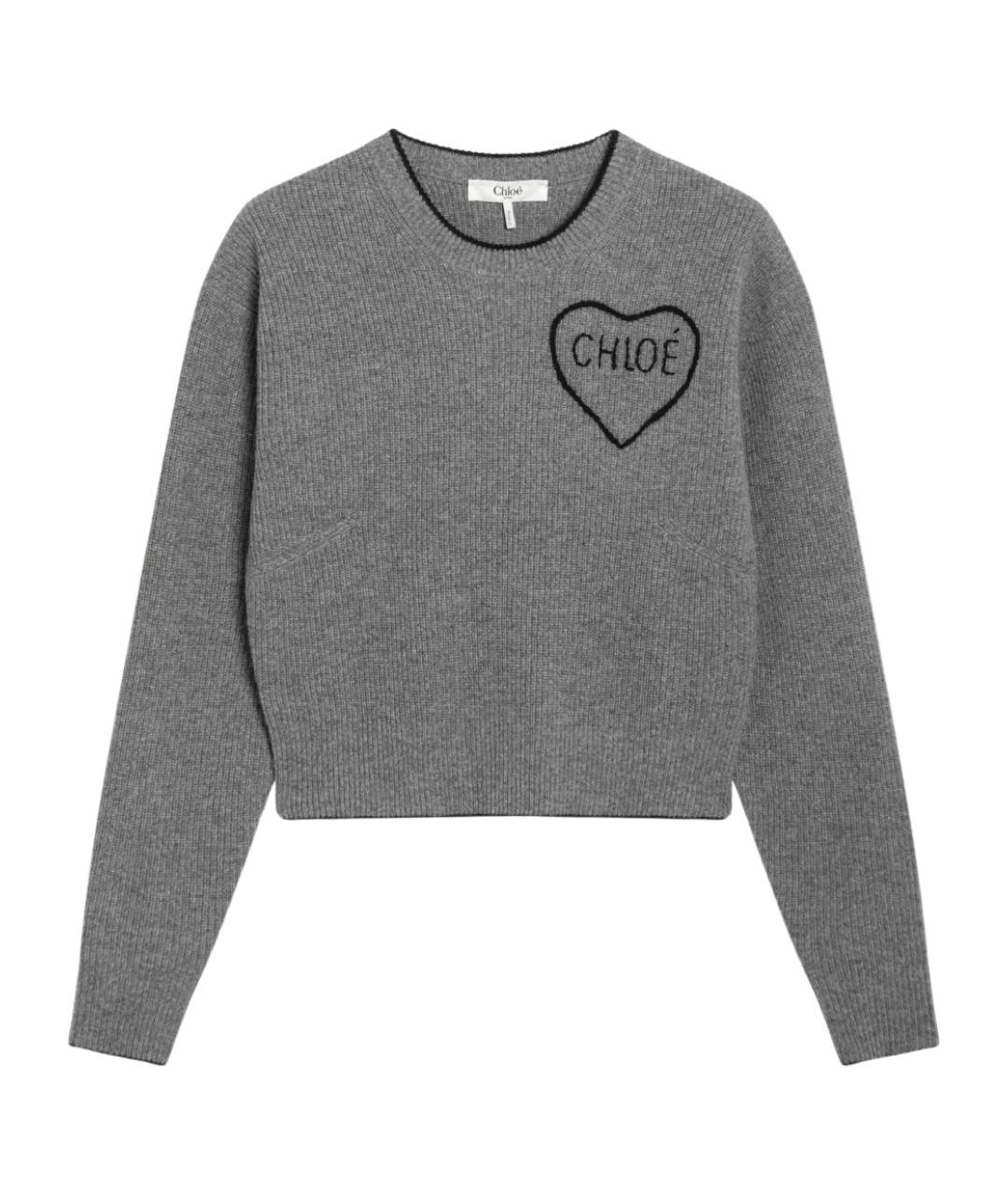 CHLOE Серый шерстяной джемпер / свитер, фото 1